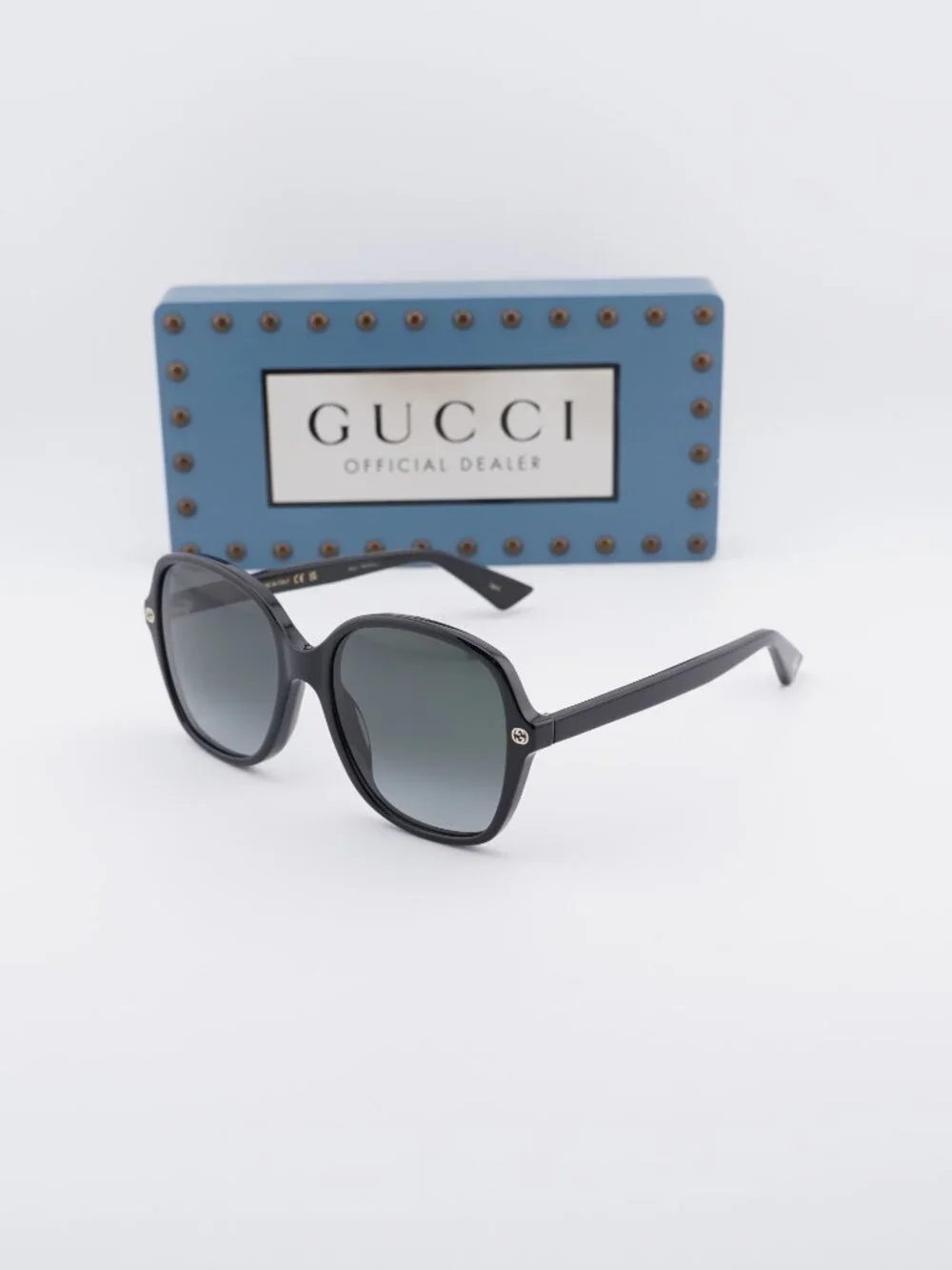 Gucci GG0092S 001 Butterfly Women Sunglasses - Black / Grey